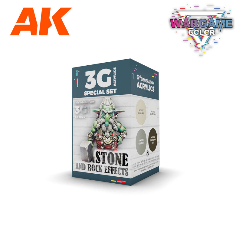 AK WARGAME COLOR SET STONE AND ROCK EFFECTS