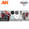 AK WARGAME COLOR SET NON METALLIC METAL SILVER