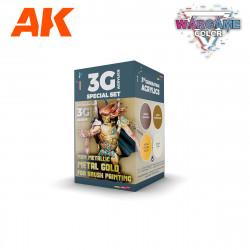 AK WARGAME COLOR SET NON METALLIC METAL GOLD