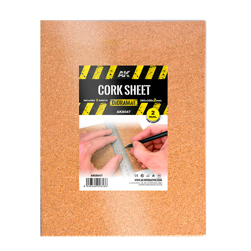 AK Interactive Cork Sheet – FINE grained 200x300x2mm