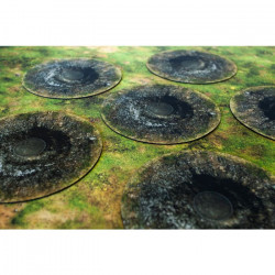 Playmats Objective Markers Rubber zones for Warhammer 40k 7,6" - Crater - 6 Stück